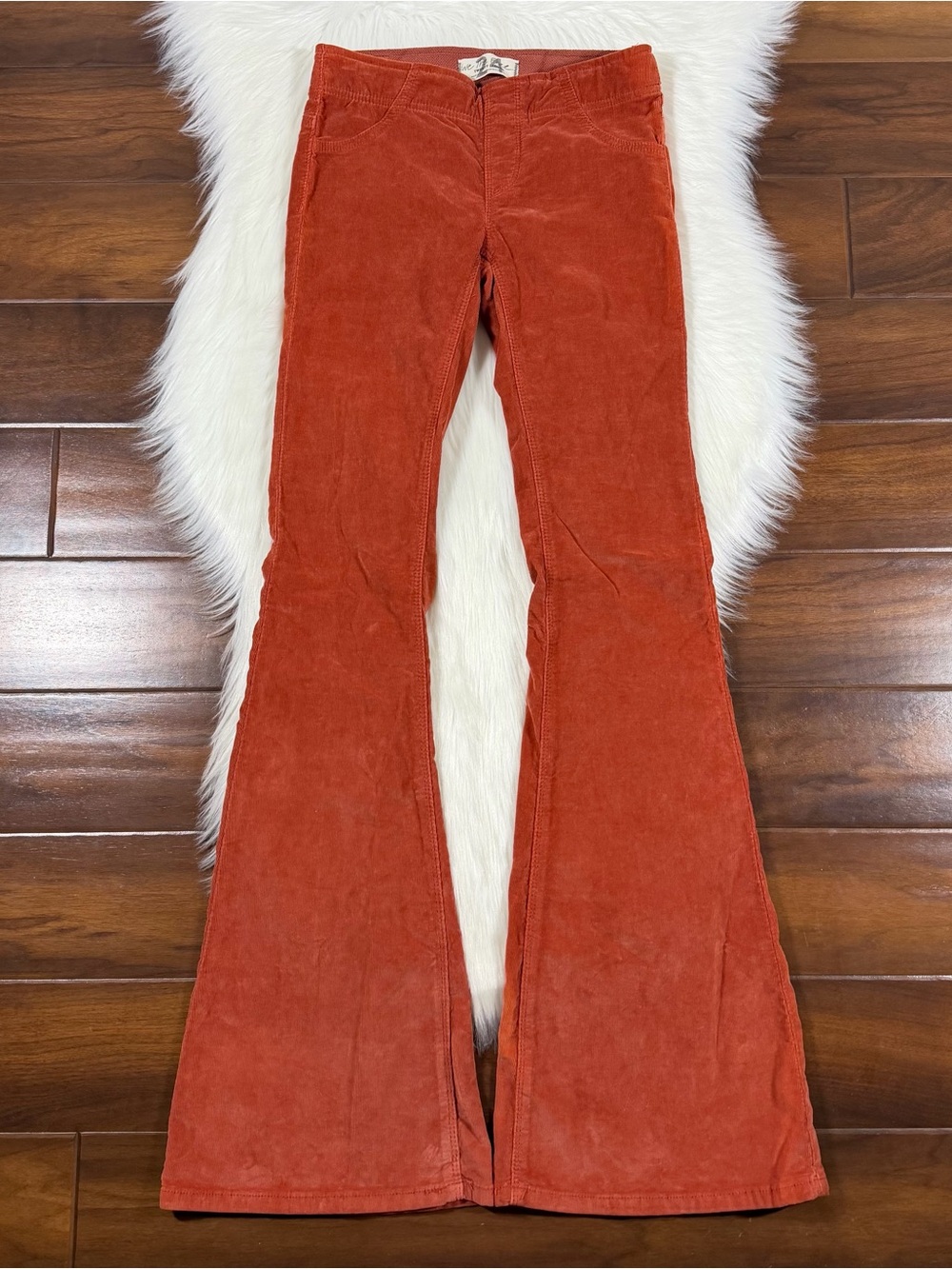 We the Free People Size 24 Earth & Soil Pull On Cord Flare Pants - Read